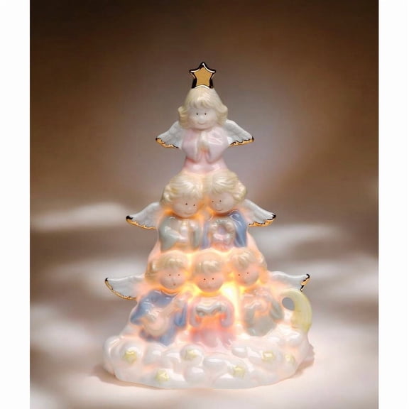 Ceramic Angels Nightlight, Nursery Room Decor, Religious Gift for Decor, Baptism Gift, Guardian Angel