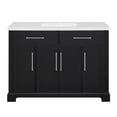 thumbnail image 4 of BridgePoint Home Clara 48" Single Sink Bathroom Vanity in Black with White Stone Top, 4 of 17