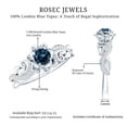 thumbnail image 4 of Rosec Jewels Flower Engagement Ring for Women - Natural London Blue Topaz Diamond Ring - AAA Quality - with Jewelry Box, 14K White Gold, US 5.00, 4 of 5