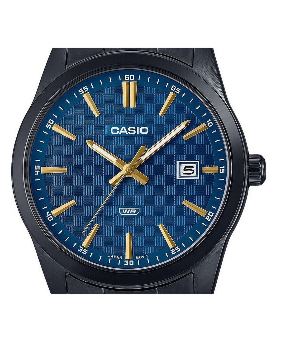 Casio Men’s Black Watch with Blue Dial - MTP-VD03B-2AUDF