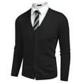 thumbnail image 3 of COOFANDY Men's V Neck Cardigan Sweater Casual Lightweight Button Down Knitted Cardigan Sweater with Ribbing Edge, 3 of 7