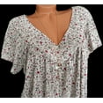 thumbnail image 3 of Pisexur Blouse Graphique d'Été pour Femmes, Blouse à Manches Courtes Col en V Imprimée Grande Taille pour Femmes, chandail-Over, 3 of 5