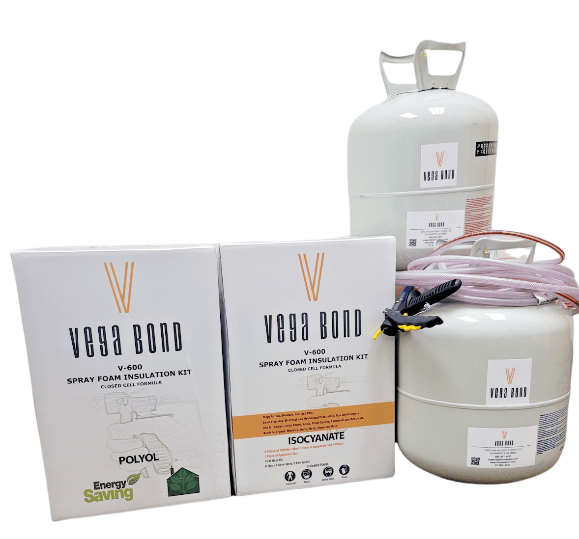 Vega Bond V600 Closed Cell Spray Foam Insulation Kit. 2 Part Foam