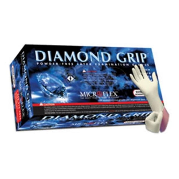 Microflex Diamond Grip Powder-Free Latex Examination Glove, Medium, White (100pcs)