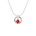 thumbnail image 2 of Delight Jewelry Silvertone Card Suit - Red Diamond Joy Ring Charm Necklace, 18", 2 of 4