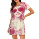 thumbnail image 1 of Fotbe Ace Of Diamonds Lady Bata de Dormir para Mujer con Estampado, Camisón de Algodón de Manga Corta, Ropa de Dormir Casual, 1 of 6