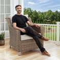 thumbnail image 5 of PARKWELL 9 Pieces Outdoor Patio Furniture Set 9-Seat High Back Wicker Conversation Set with Swivel Glider Chairs,Brown Wicker Beige Cushion, 5 of 13
