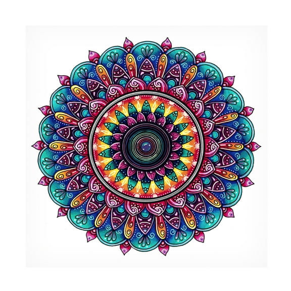 Delyth Angharad 'Retrowave Neon Mandala' Canvas Art
