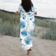 thumbnail image 4 of Vestido de playa con cuello en V y manga corta informal estampado a la moda de verano para mujer Fridja  bnh3978, 4 of 4