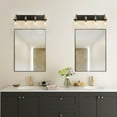 thumbnail image 3 of Cozia Luxury Modern Farmhouse Bathroom Vanity Light Black Gold Wall Sconce with Clear Glass 2-light, 3 of 5