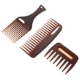 thumbnail image 4 of HLONK Detangling Afro Hair Comb Set  3Pcs Brown Wide Comb for Thick Thin Curly Hair, 4 of 7