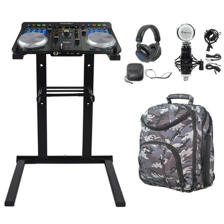 Hercules Universal DJ USB Bluetooth Controller+Stand+Mic+Headphones+CAMOPACK