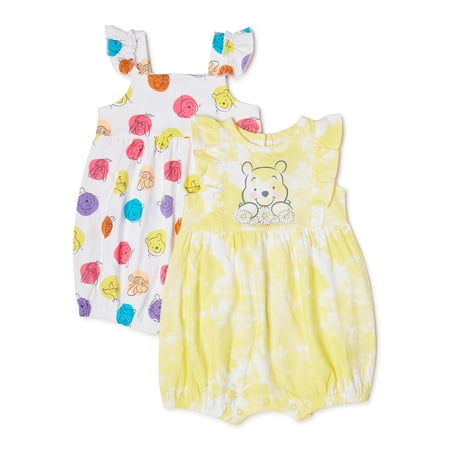 Disney Baby & Toddler Girls Winnie the Pooh Romper, 2 -Piece, Sizes 0-24M