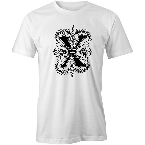 Letter X T-Shirt | Decorative Alphabet White Tee Gift