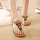 thumbnail image 5 of Sandalias de verano para mujer, estilo bohemio, con diamantes de imitación, planas, con separadores de dedos, 5 of 6