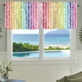 thumbnail image 3 of Dandelion Farmhouse Short Window Curtain Valances, Rainbow Stripes Modern Minimalist Flowers Rod Pocket Kitchen Valances for Living Room Bedroom Bathroom Cafe 54" x 18", 3 of 8