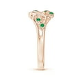 thumbnail image 3 of Angara Natural 0.15 Ct. Emerald Fashion Ring in 14K Rose Gold for Women (Ring Size: 12), 3 of 10