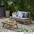 thumbnail image 3 of Christopher Knight Home Sedona Acacia Wood 2-piece Outdoor Patio Set by  Gray+ Dark Gray, 3 of 5
