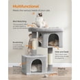 thumbnail image 5 of Cat Tree 39.8-Inch Cat Tower for Extra Large Cats up to 44 lb, Cat Condo with Large Perch, 2 Cat Caves, Scratching Post, Light Gray, 5 of 9