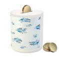 thumbnail image 3 of Rose Piggy Bank, Floral Theme Illustration of Blue Rose Flower Romantic Springtime Design Print, Ceramic Coin Bank Money Box for Cash Saving, 3.6" X 3.2", Blue Grey, by Ambesonne, 3 of 4