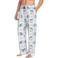 thumbnail image 2 of Uemuo Music Shark Pattern Men's Wide Leg Palazzo Lounge Pants with Pockets Light Weight Loose Comfy Casual Pajama Pants-Large, 2 of 9