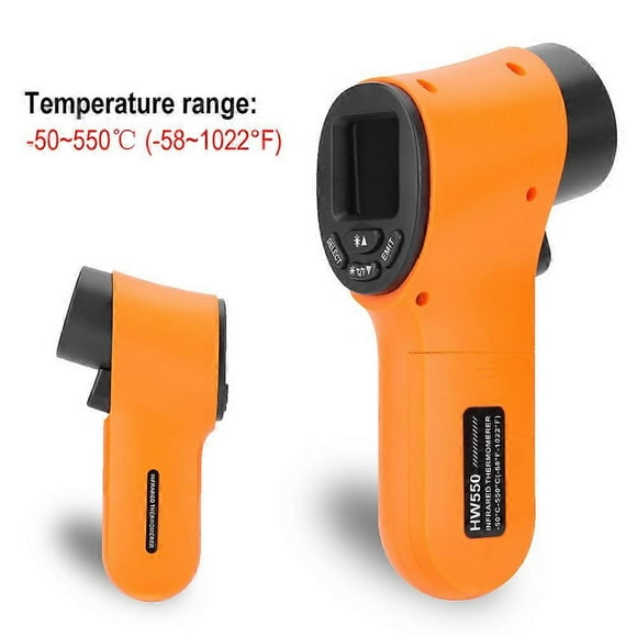 Portable Non-Contact Infrared Thermometer Digital Pyrometer Aquarium LCD Laser Outdoor Thermometer Industrial Thermometer -50 ~ 550 C, orange