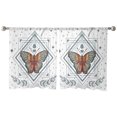 thumbnail image 7 of Sheer Curtains 45 inches Long, Butterfly Geometric Lines and Stars Pattern Light Filtering Sheer Window Curtains Rod Pocket Voile Drapes for Bedroom Living Room, 52"W x 45"L 2 Panels, 7 of 7