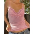 thumbnail image 4 of Cenuakty Women's Lace Patchwork Cami Tops Summer Spaghetti Strap V Neck Camisole Basic Tank Tops, 4 of 8