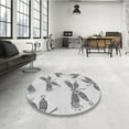 thumbnail image 3 of Ahgly Company Indoor Round Patterned Platinum Gray Area Rugs, 6' Round, 3 of 6