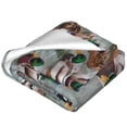 thumbnail image 2 of Bixox Fleece Blanket Mallard Ducks Swimming Pattern Super Soft Double-Sided Microfiber Flannel Blanket for Sofa, Bed, Couch,Suitable for All Seasons -, 2 of 5