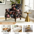 thumbnail image 5 of Floral Black Accent Chairs 2 Pieces Upholstered Club Armchairs Living Room, 5 of 9