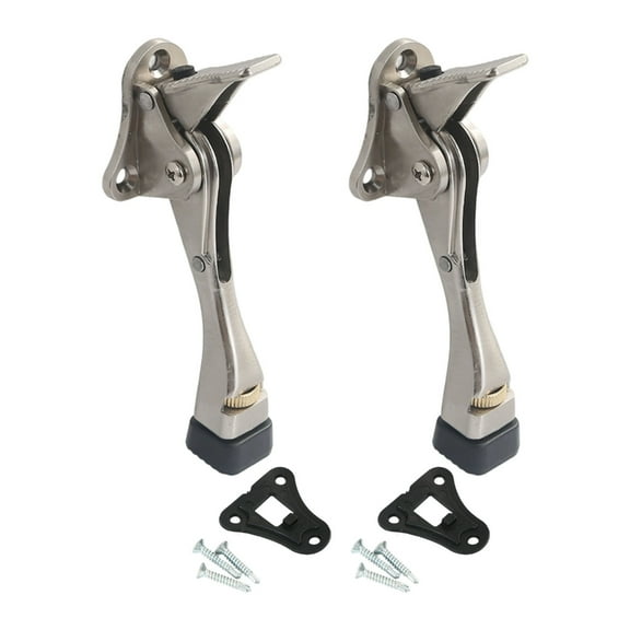 2Pcs Easy Pedals Kick Down Door Stop Adjustable Door Holder Wall Protector