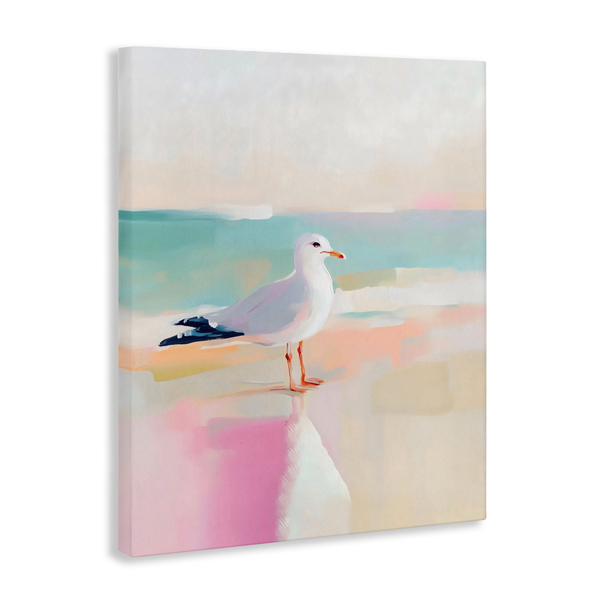 Stupell Industries Seagull Beach Tranquil Reflection Canvas Wall Art, design by The Prints Vibe