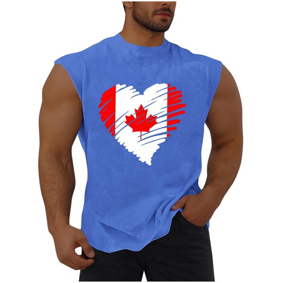 BiZtdJrK Mens Canada Flag Tank Tops Summer Sleeveless Graphic Tee Shirts Gym Workout Tank Top Cotton Comfy Sports Undershirts Blue XL My Orders Placed By Me