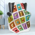 thumbnail image 4 of Alcohol Soft Flannel Fleece Blanket, Modern Graphic Composition of Alcoholic Beverages Hard Liquors in Square Tile Print, Cozy Plush for Indoor and Outdoor Use, 70" x 90", Multicolor, by Ambesonne, 4 of 5