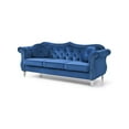 thumbnail image 3 of JERFIT Velvet Sofa 3 Seater for Living Room, Mid Century Modern Tufted Couch with Nailhead Trim and Wood Legs, Navy Blue, 3 of 6