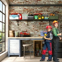 23.6*35.4 Inch Wall Mounted Wall Shelf for Garage Heavy Duty Wall Shelf, Supermarket Storage Shelf, Black, 2-Pack