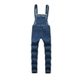thumbnail image 4 of Nituyy Men Distressed Denim Carpenter Overalls Bib Jumpsuits Moto Biker Jean Pants, 4 of 5