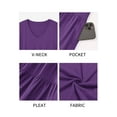 thumbnail image 4 of Fancyglim Women Dresses Plus V Neck Short Sleeve Casual Dress with Pockets M-4XL, 4 of 5