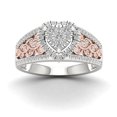 thumbnail image 4 of Unisex Heart Ring Electroplated Alloy Diamond Set Zircon Stones Geometric Ring European American Fashion Style, 4 of 4