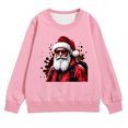 thumbnail image 1 of PMVFHDE Chandail à Capuchon et Chandails en Molleton pour Filles Imprimé Manches Longues Col Rond avec Poche Chandail Confortable Doux Décontracté pour Enfants Saison des Fêtes Rose, 6-7 Ans, 1 of 4