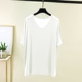 thumbnail image 5 of MORESEC Women Plus Size V Neck Short Sleeve T-Shirt Casual Loose Fit Tee Shirt Solid Color Tops Everyday Comfort Wear Summer Fashion Clothes, White 2XL, 5 of 5