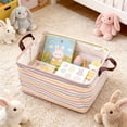 thumbnail image 4 of Easter Bunny Storage Basket, 14.96x10.24x7.87in Fabric Foldable Bin, Multi-Functional Organizer with Handles, Holiday Gift, 4 of 6