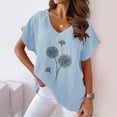 thumbnail image 3 of Birdeem Women V-Neck Print T-Shirts Fashion Comfortable Female Blouses Tops, 3 of 6
