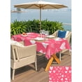 thumbnail image 4 of Outdoor Tablecloth with Umbrella Hole and Zipper, Valentine's Day Rectangle Table Cloth 60x120 Inch Waterproof Tablecloth, Pink White Love Heart Picnic Table Cover for Patio Camping, 4 of 7