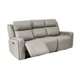 thumbnail image 3 of Dual Power Reclining Sofa with HeadrestLumbar Support - Genuine Leather Living Room Couch - Light Grey, 3 of 10