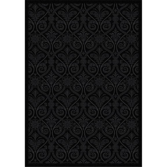 Any Day Matinee Damascus Rectangle Theater Area Rugs  01 Black - 5 ft. 4 in. x 7 ft. 8 in.