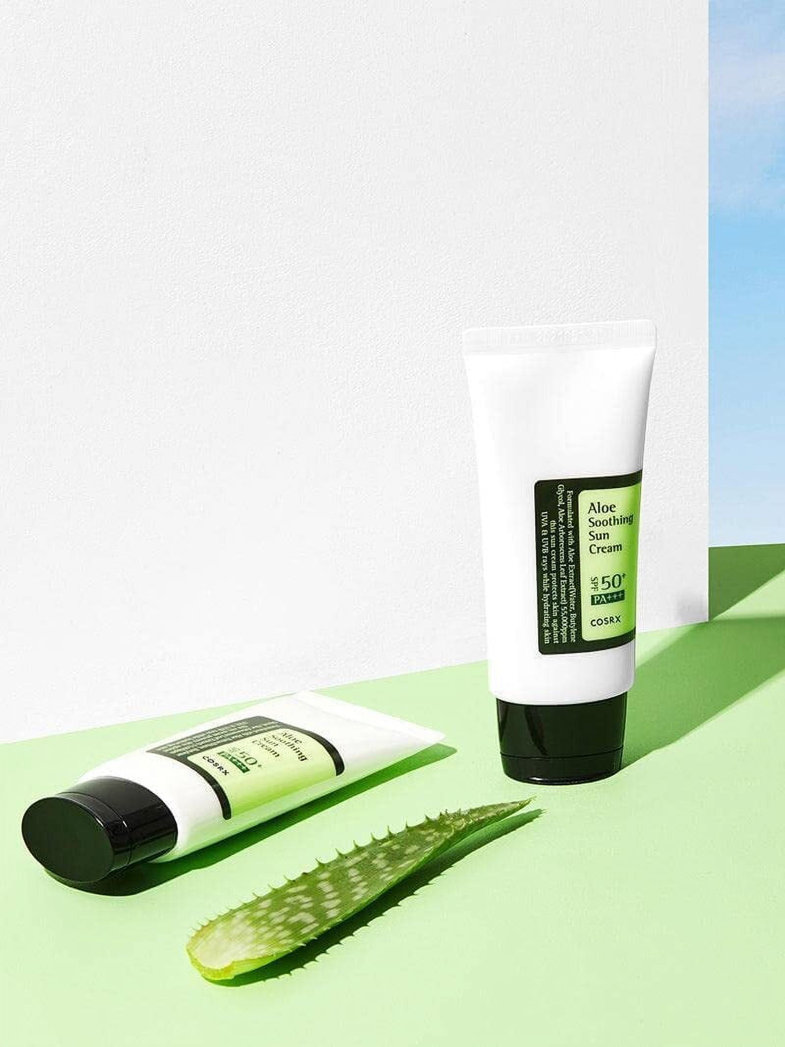 Aloe Soothing Sun Cream SPF50, Natural Sun Cream SPF50+ PA+++ 50ml, 1.69 Fl Oz(1pc)