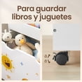 thumbnail image 4 of SONGMICS HOME Estantería de Juguetes, Librería Infantil, con 3 Compartimentos, Caja de Juguetes Móvil, con Ruedas, Multifuncional, para Habitación de los Niños y Sala de Juegos, Blanco, 4 of 6