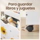 thumbnail image 4 of SONGMICS HOME Estantería de Juguetes, Librería Infantil, con 3 Compartimentos, Caja de Juguetes Móvil, con Ruedas, Multifuncional, para Habitación de los Niños y Sala de Juegos, Blanco, 4 of 6